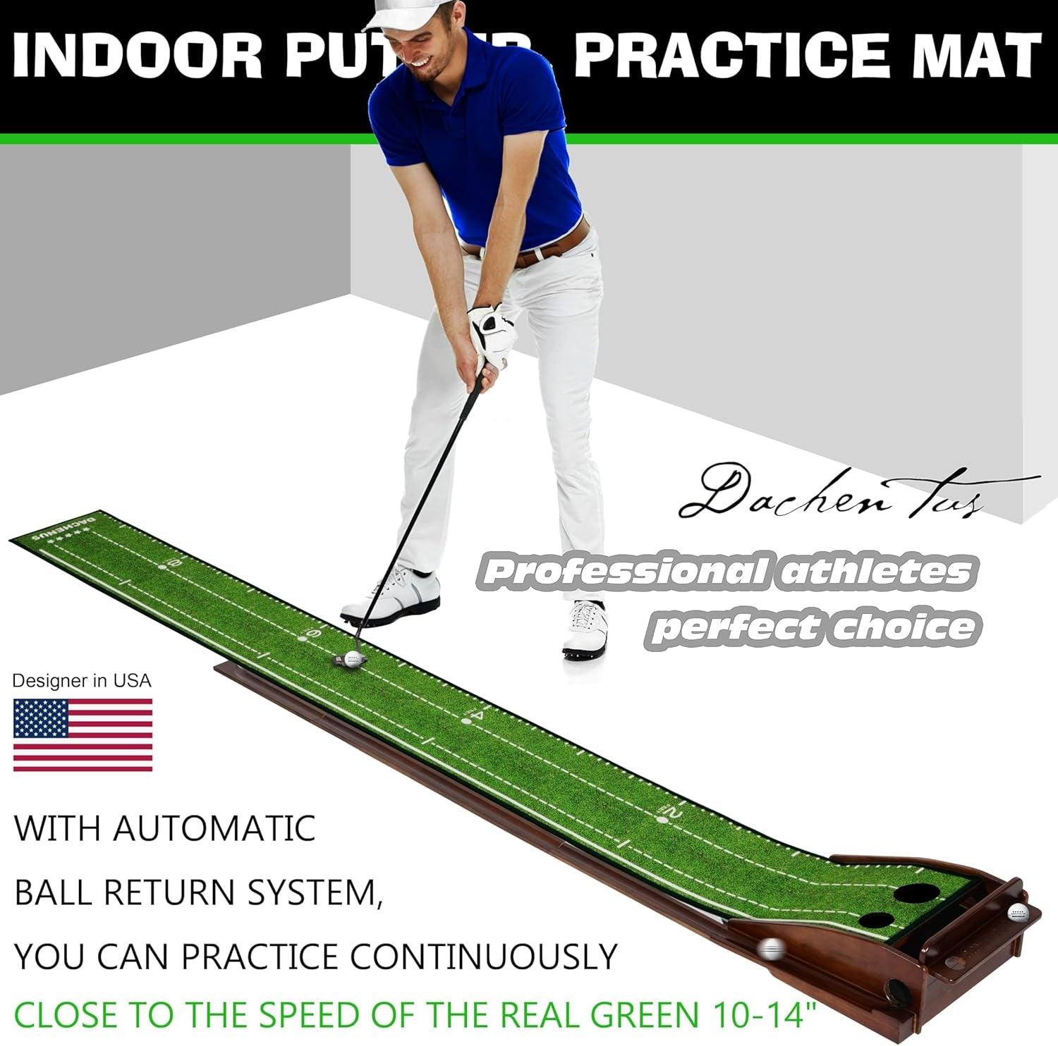 Golf Putting Mat Putting Mat for Indoors Putting Green, Mini Golf, Putting Mat Indoor Golf Matt Putting Green with Automatic Ball Return for Indoor and Outdoor, Office - Universal Wellness Group Pty Ltd