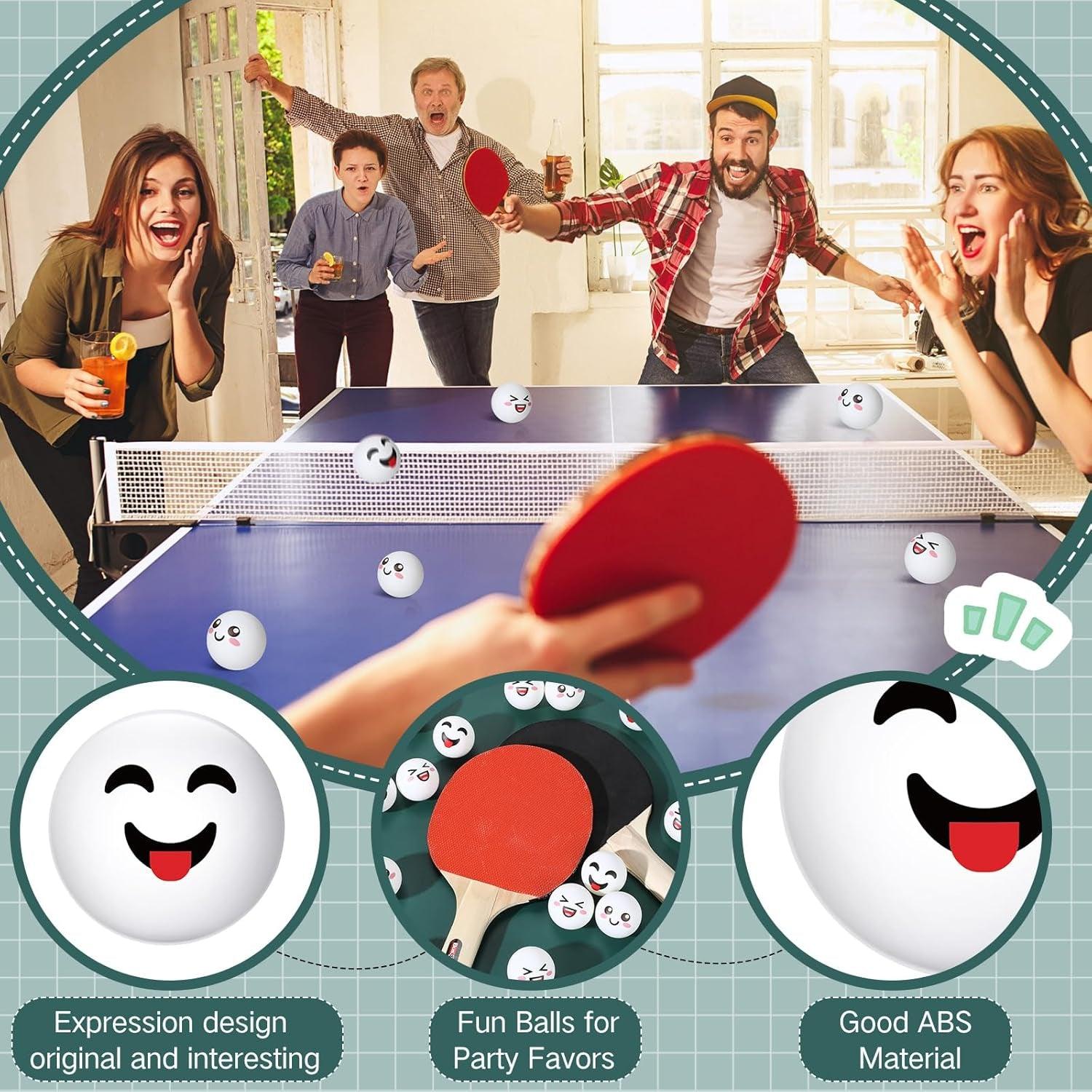 24 PCS Novelty Table Tennis Balls Emotion Face - Universal Wellness Group Pty Ltd