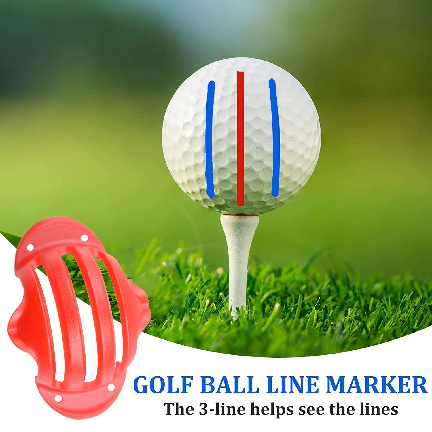 Golf Ball Line Marker with 2 Pens Set Golf Balls Template Alignment Putting Exerciser Golf Accessories - Universal Wellness Group Pty Ltd