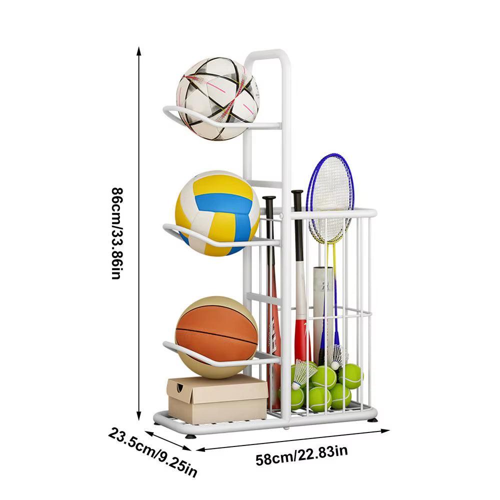 Ball Rack Vertical Basketball Ball Organiser Multilayer Metal Storage Rack - Universal Wellness Group Pty Ltd