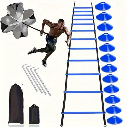 Training Agility Ladder Set, Logo Disks, Resistance Umbrella, Spikes, Obstacles Speed Awareness Training - Universal Wellness Group Pty Ltd