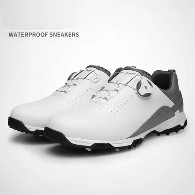 Waterproof Sneakers Men's Golf Shoes Breathable Fitness Training Golf Shoe Man Non-Slip Rotating Buckle Golf Trainers - Universal Wellness Group Pty Ltd