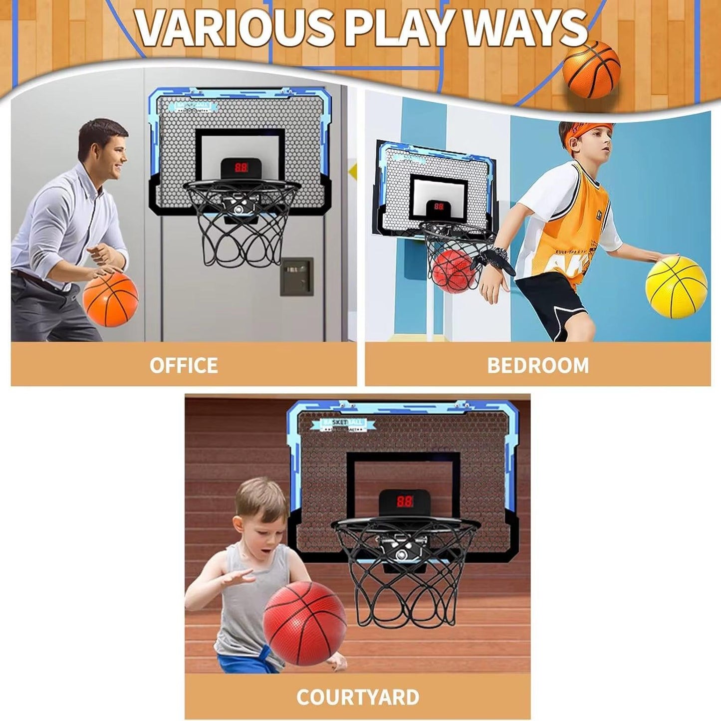 Kids Mini Basketball Hoop with Electronic Scoreboard - Universal Wellness Group Pty Ltd
