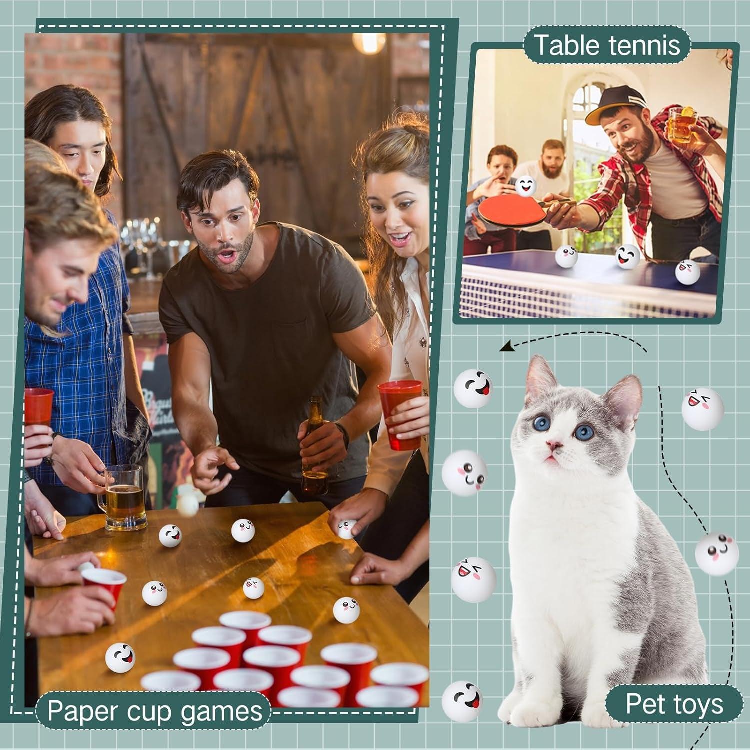 24 PCS Novelty Table Tennis Balls Emotion Face - Universal Wellness Group Pty Ltd