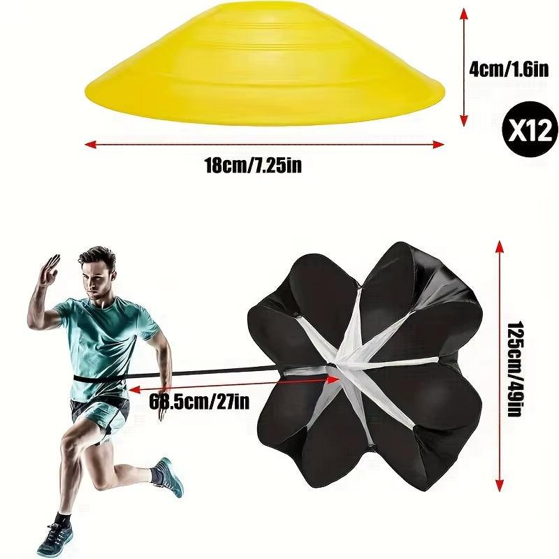 Training Agility Ladder Set, Logo Disks, Resistance Umbrella, Spikes, Obstacles Speed Awareness Training - Universal Wellness Group Pty Ltd