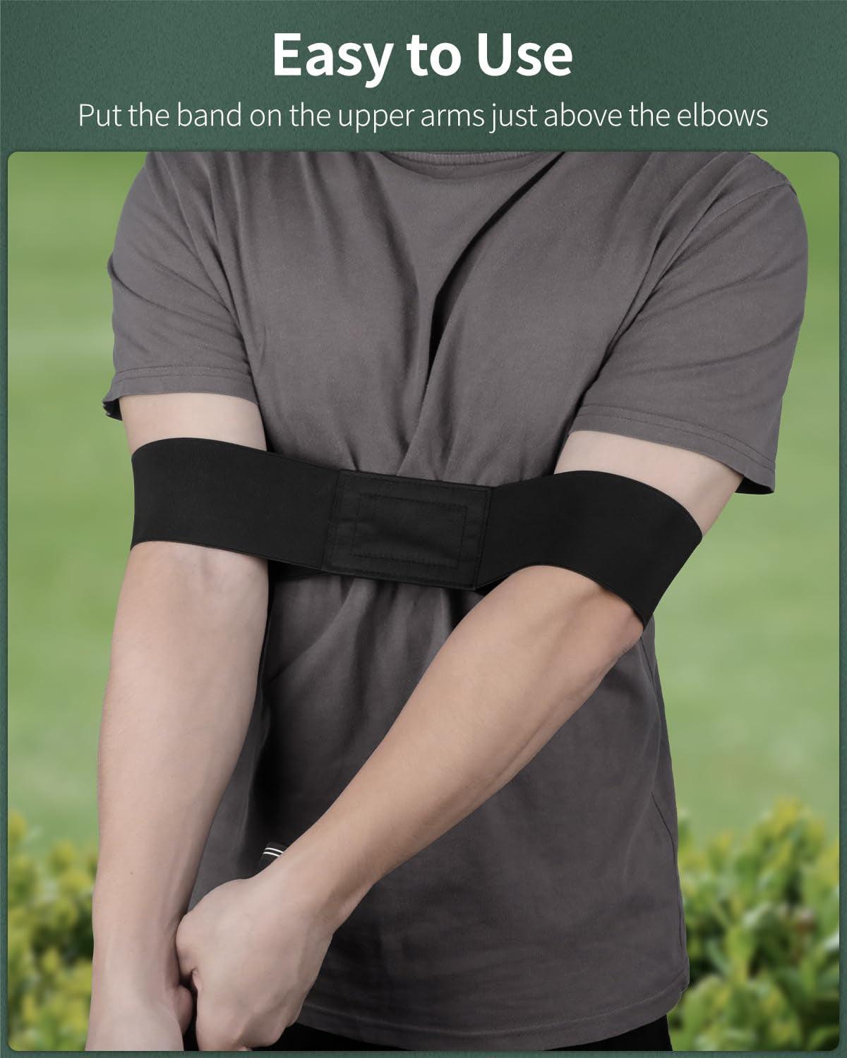 Golf Swing Arm Band Golf Swing Training Aid Elastic Swing Correcting Trainer Band for Golfers Beginners Arm Elbow Posture Teaching Tool Accessory for Golf Club Practice - Universal Wellness Group Pty Ltd