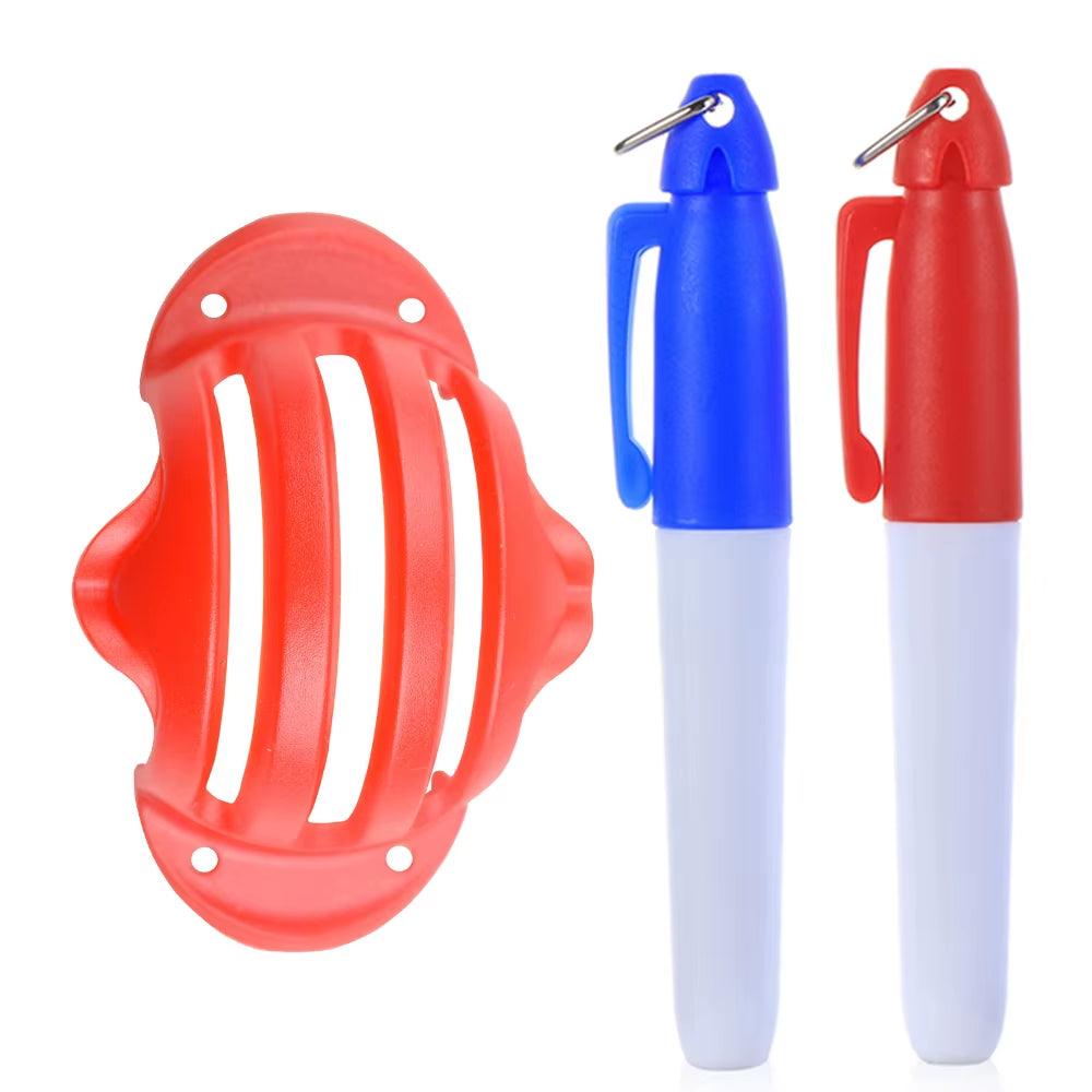 Golf Ball Line Marker with 2 Pens Set Golf Balls Template Alignment Putting Exerciser Golf Accessories - Universal Wellness Group Pty Ltd