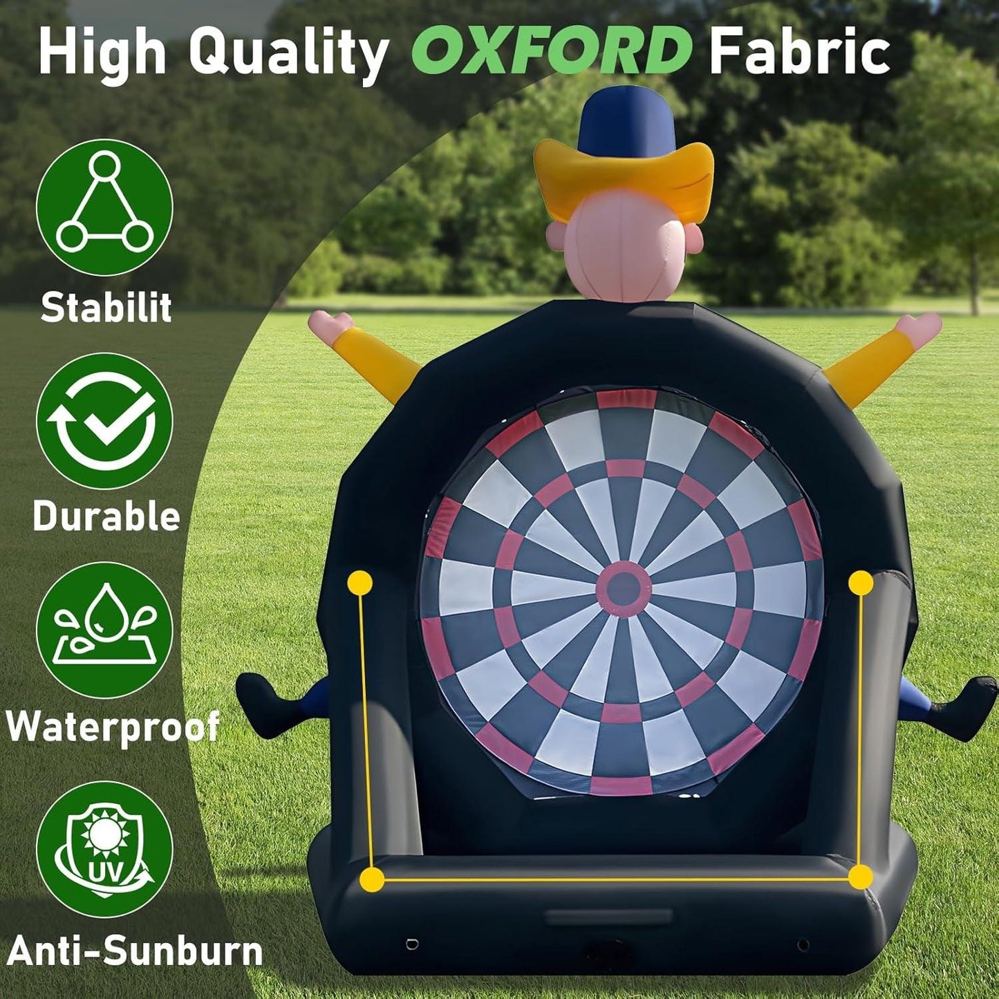 13Ft Inflatable Soccer Dart Board Giant Kickball Dartboard Soccer Darts with 350W Blower for Outdoor Yard Gym Camp Sport Games 8 Golf Balls, 2 Kickball - Universal Wellness Group Pty Ltd