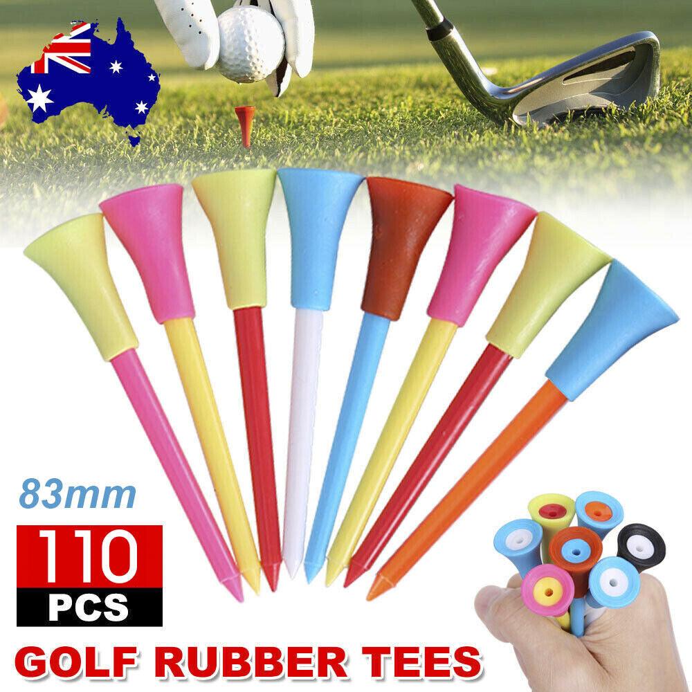 110Pcs Plastic & Rubber Cushion Top Golf Tees 83Mm High Quality Fast Dispatch - Universal Wellness Group Pty Ltd