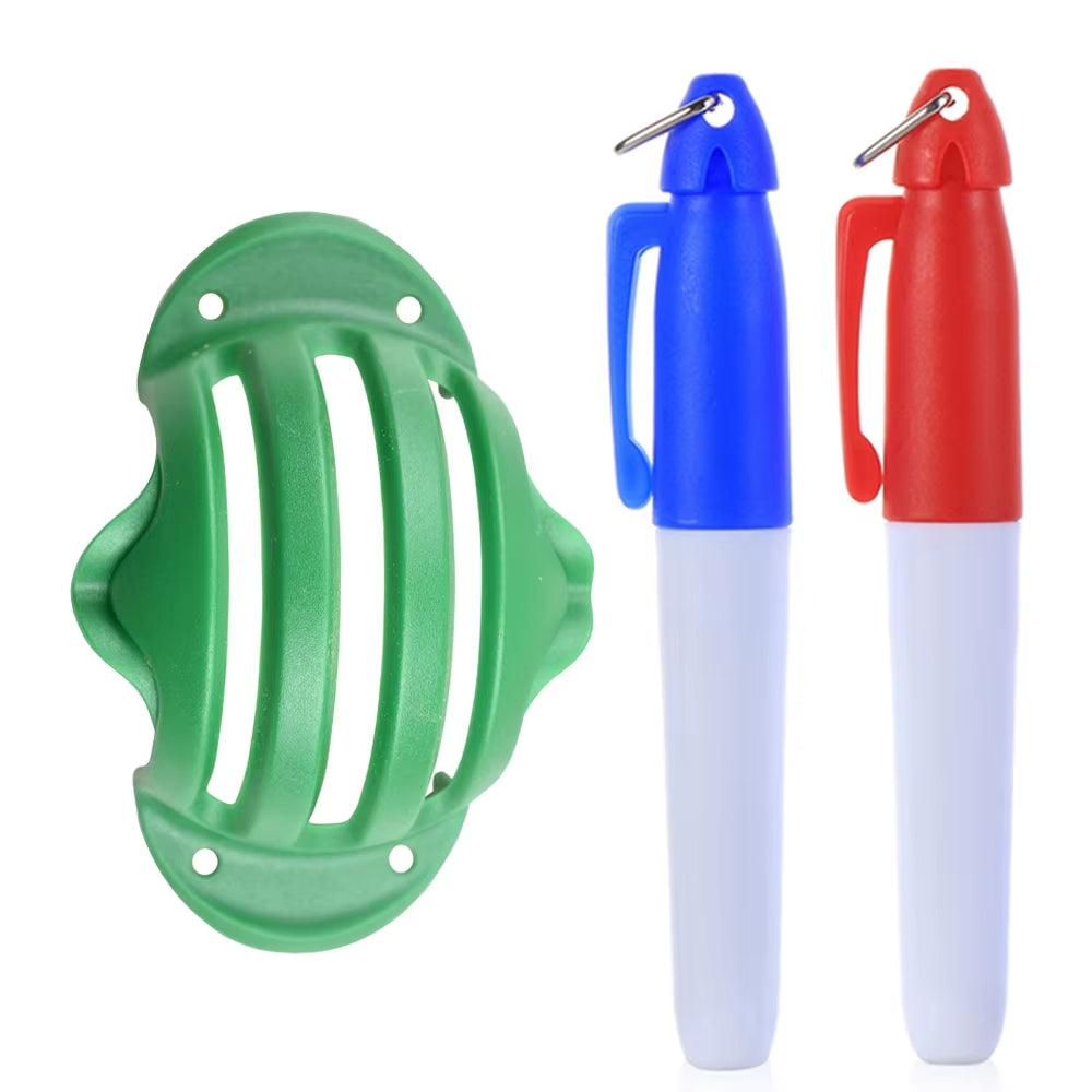 Golf Ball Line Marker with 2 Pens Set Golf Balls Template Alignment Putting Exerciser Golf Accessories - Universal Wellness Group Pty Ltd