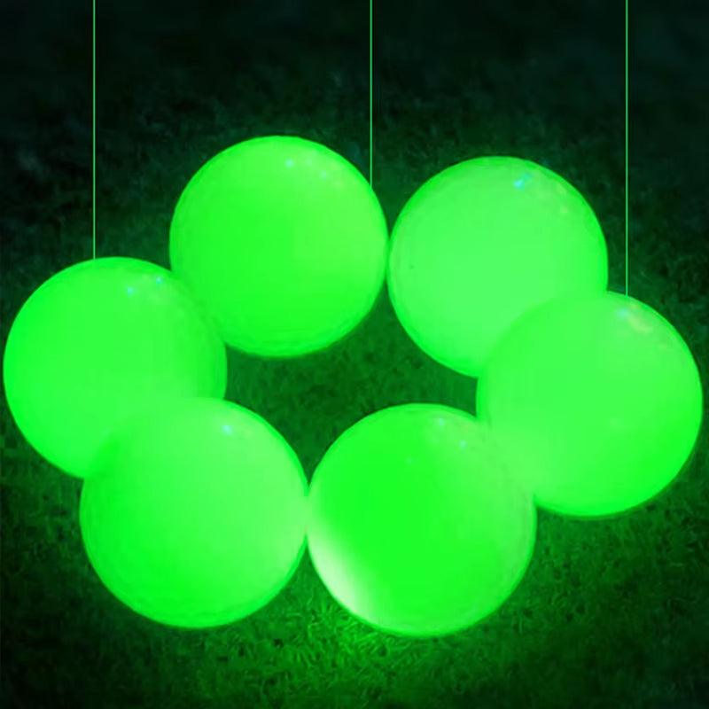 6Pcs Luminous Night Golf Ball Bright Luminous Balls Glow in the Dark Fluorescent Golf Ball for Training Hitting Practice - Universal Wellness Group Pty Ltd