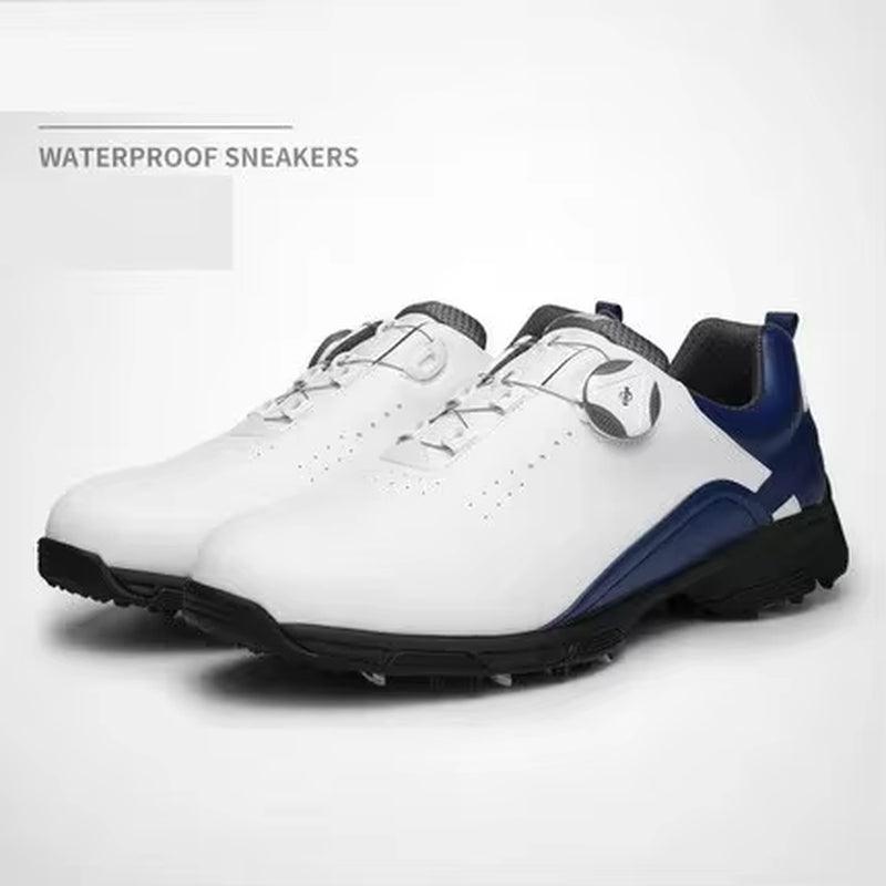 Waterproof Sneakers Men's Golf Shoes Breathable Fitness Training Golf Shoe Man Non-Slip Rotating Buckle Golf Trainers - Universal Wellness Group Pty Ltd