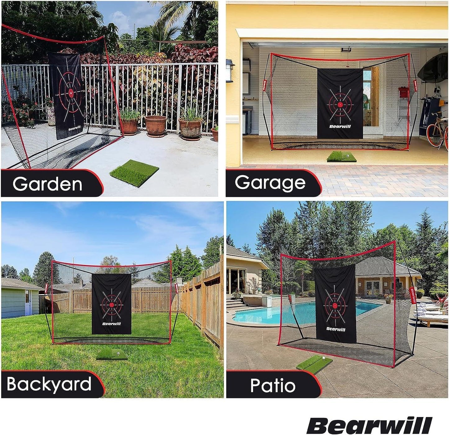 Golf Net, 10X7Ft Heavy Duty Golf Practice Net with Golf Mat, Target Cloth, 8 Golf Tees, 6 Golf Balls, Carry Bag, Golf Training Net for Backyard Driving Chipping Indoor Outdoor Training - Universal Wellness Group Pty Ltd