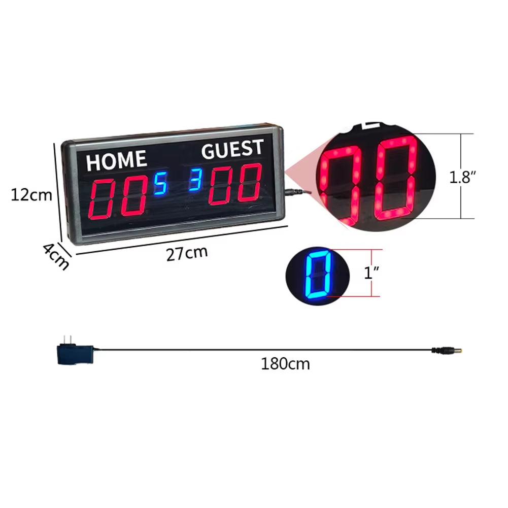 Professional Electronic Scoreboard Ideal for Basketball Snooker Tennis Soccer - Adjustable Brightness on Wall or Desktop - Universal Wellness Group Pty Ltd