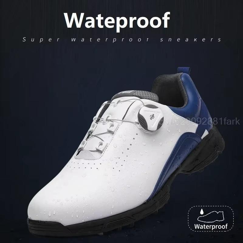 Waterproof Sneakers Men's Golf Shoes Breathable Fitness Training Golf Shoe Man Non-Slip Rotating Buckle Golf Trainers - Universal Wellness Group Pty Ltd