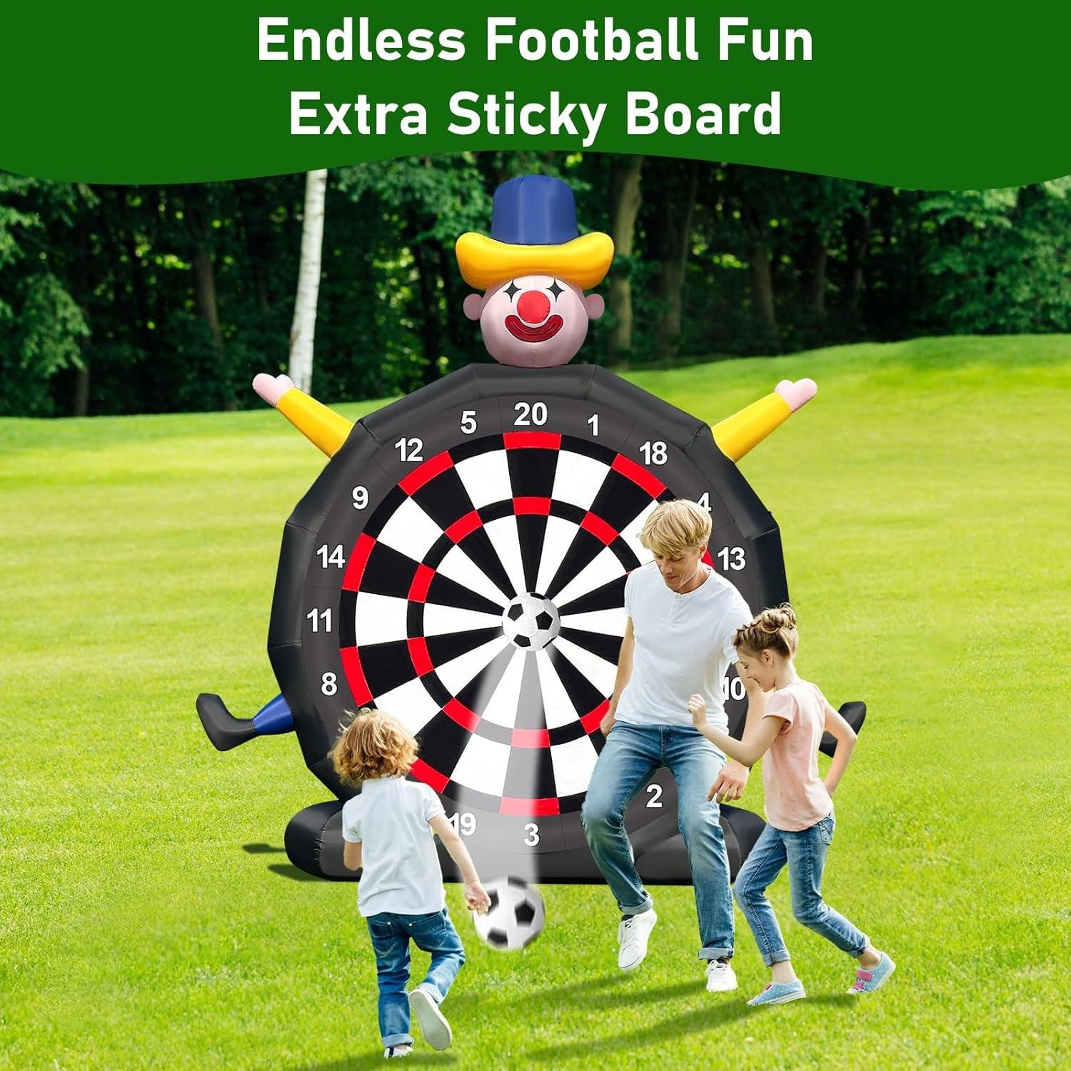 13Ft Inflatable Soccer Dart Board Giant Kickball Dartboard Soccer Darts with 350W Blower for Outdoor Yard Gym Camp Sport Games 8 Golf Balls, 2 Kickball - Universal Wellness Group Pty Ltd