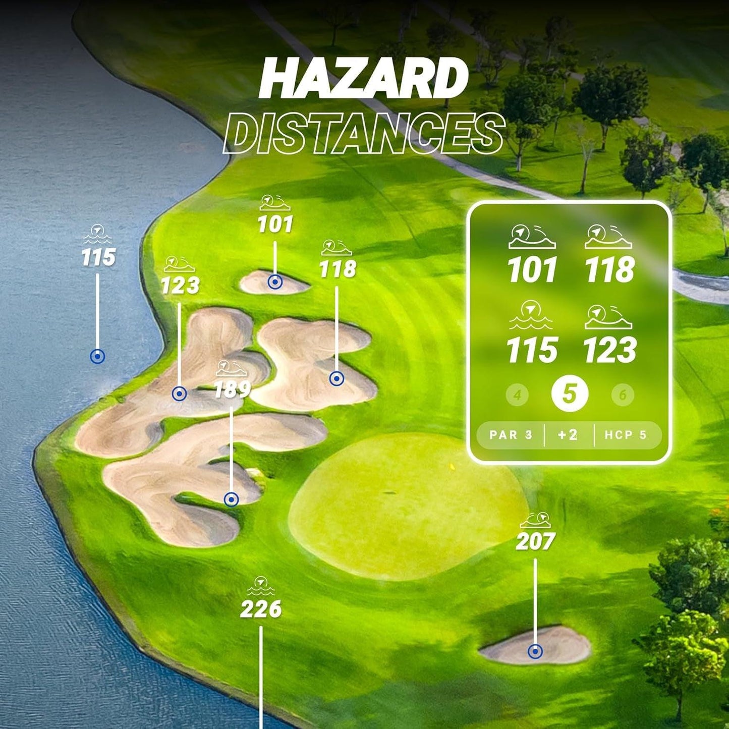 Player+ GPS Speaker with Touch Screen Display, 10+ Hours Battery, 40,000+ Courses, Visual + Audible Distance, Hazard Distance - IPX7 Waterproof (Navy) - Universal Wellness Group Pty Ltd