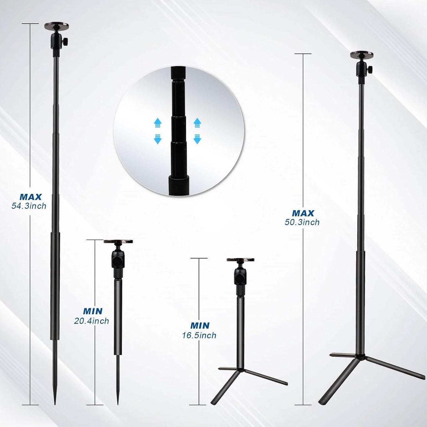 Golf Tripod & Monopod, Magnetic Golf Swing Phone Holder 54" Adjustable Aluminum, Golf Swing Training Aid Compatible with Magsafe Iphone Android Phones Camera Gopro - Universal Wellness Group Pty Ltd