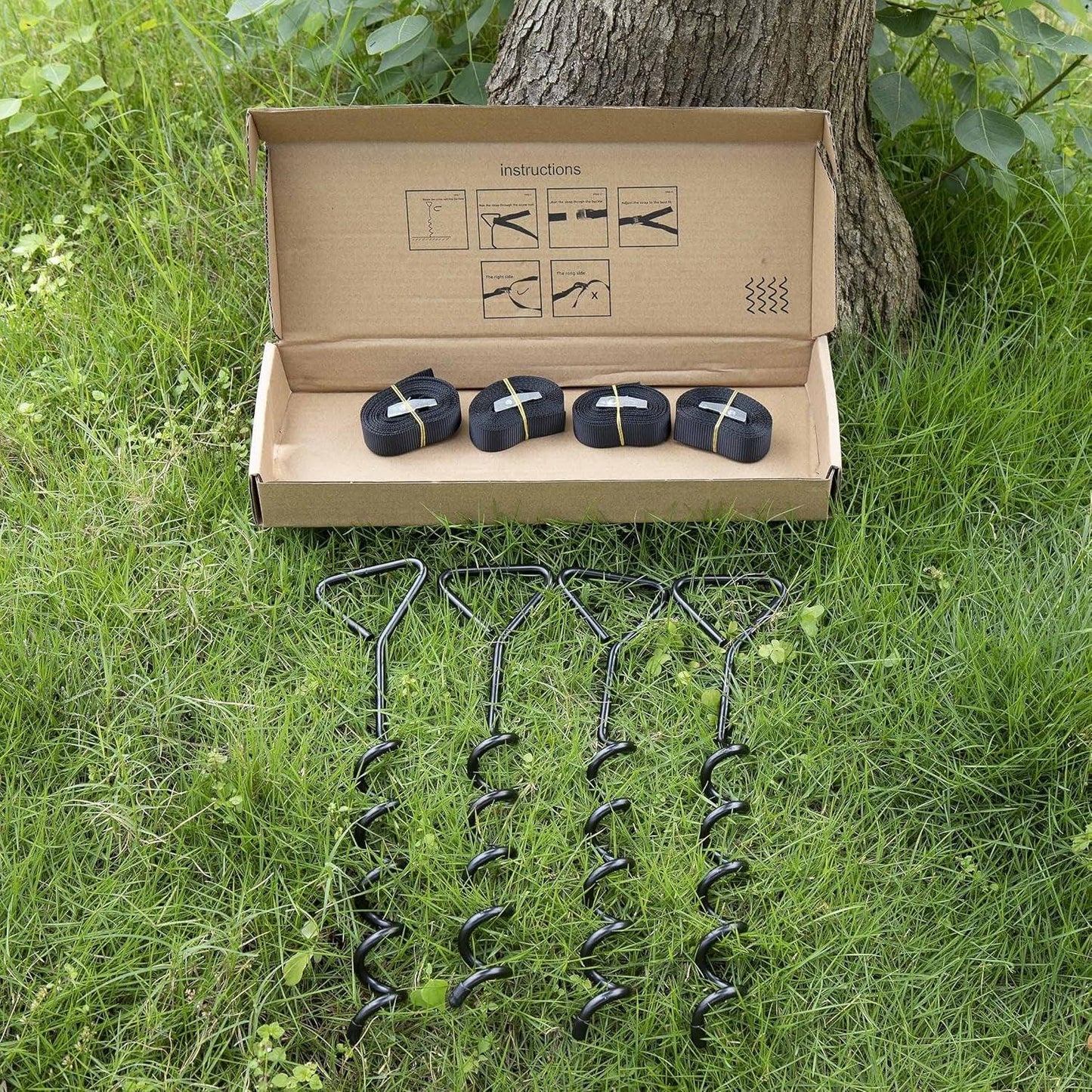 Ground Stakes Heavy Duty Strong and Galvanized Steel Corkscrew High Wind Anchor Kit - Universal Wellness Group Pty Ltd