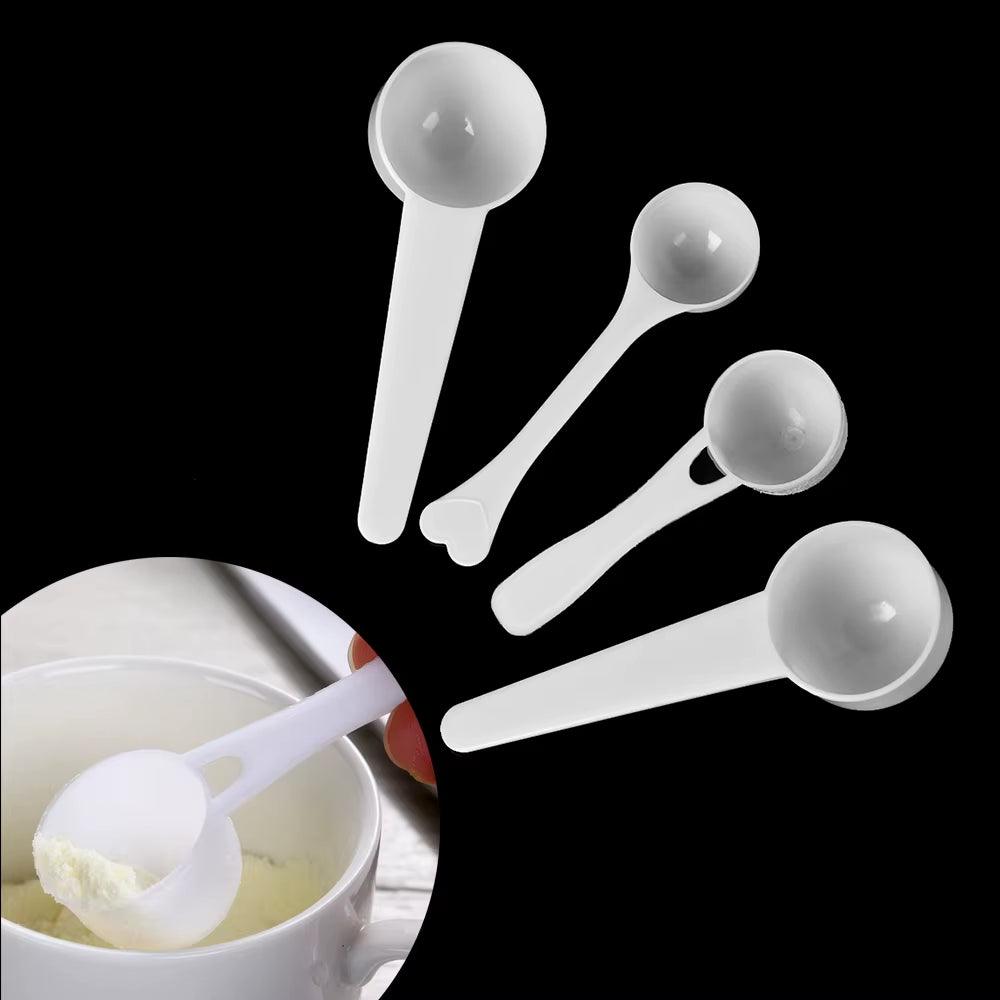Set of 10 Plastic Measuring Spoons for Milk Powder, Coffee, Protein Powder, and Kitchen Seasoning (1G, 3G, 5G, 10G) - Universal Wellness Group Pty Ltd