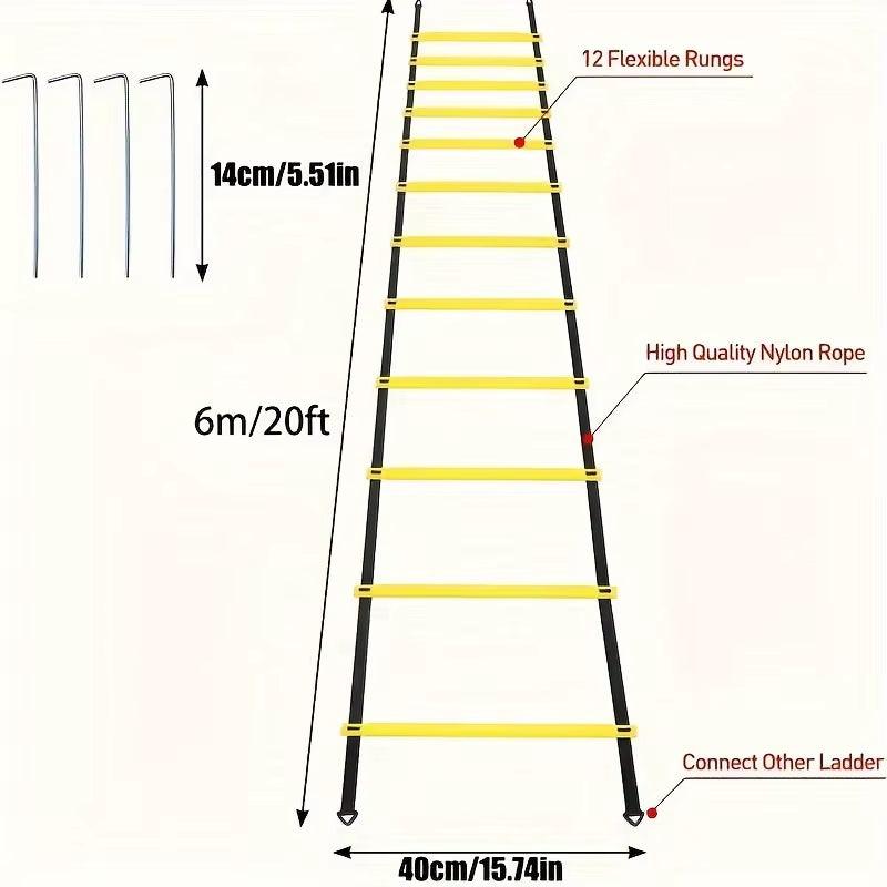 Training Agility Ladder Set, Logo Disks, Resistance Umbrella, Spikes, Obstacles Speed Awareness Training - Universal Wellness Group Pty Ltd