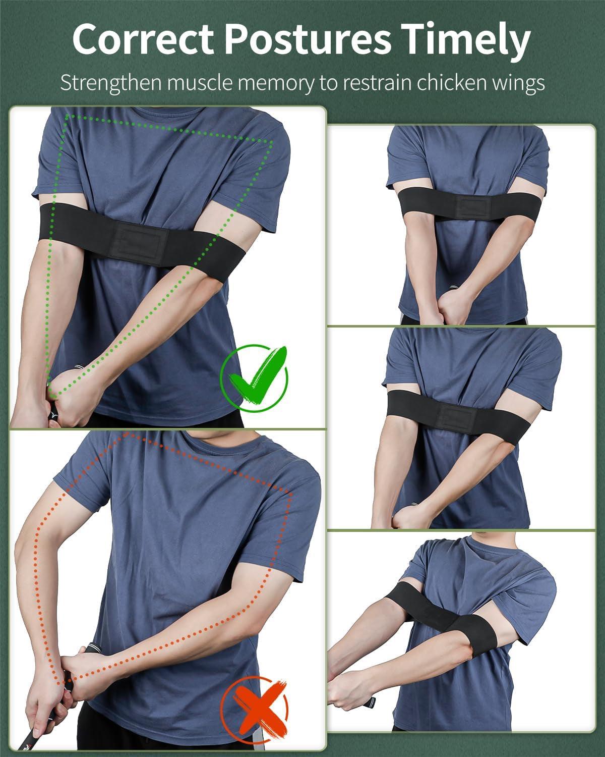 Golf Swing Arm Band Golf Swing Training Aid Elastic Swing Correcting Trainer Band for Golfers Beginners Arm Elbow Posture Teaching Tool Accessory for Golf Club Practice - Universal Wellness Group Pty Ltd