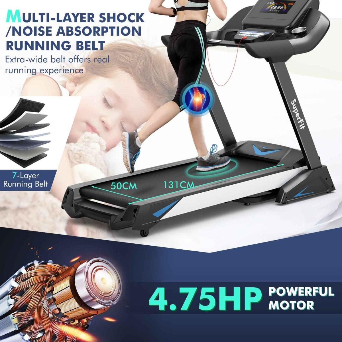 4.75 HP Treadmill with APP and Auto Incline for Home & Apartment - Universal Wellness Group Pty Ltd