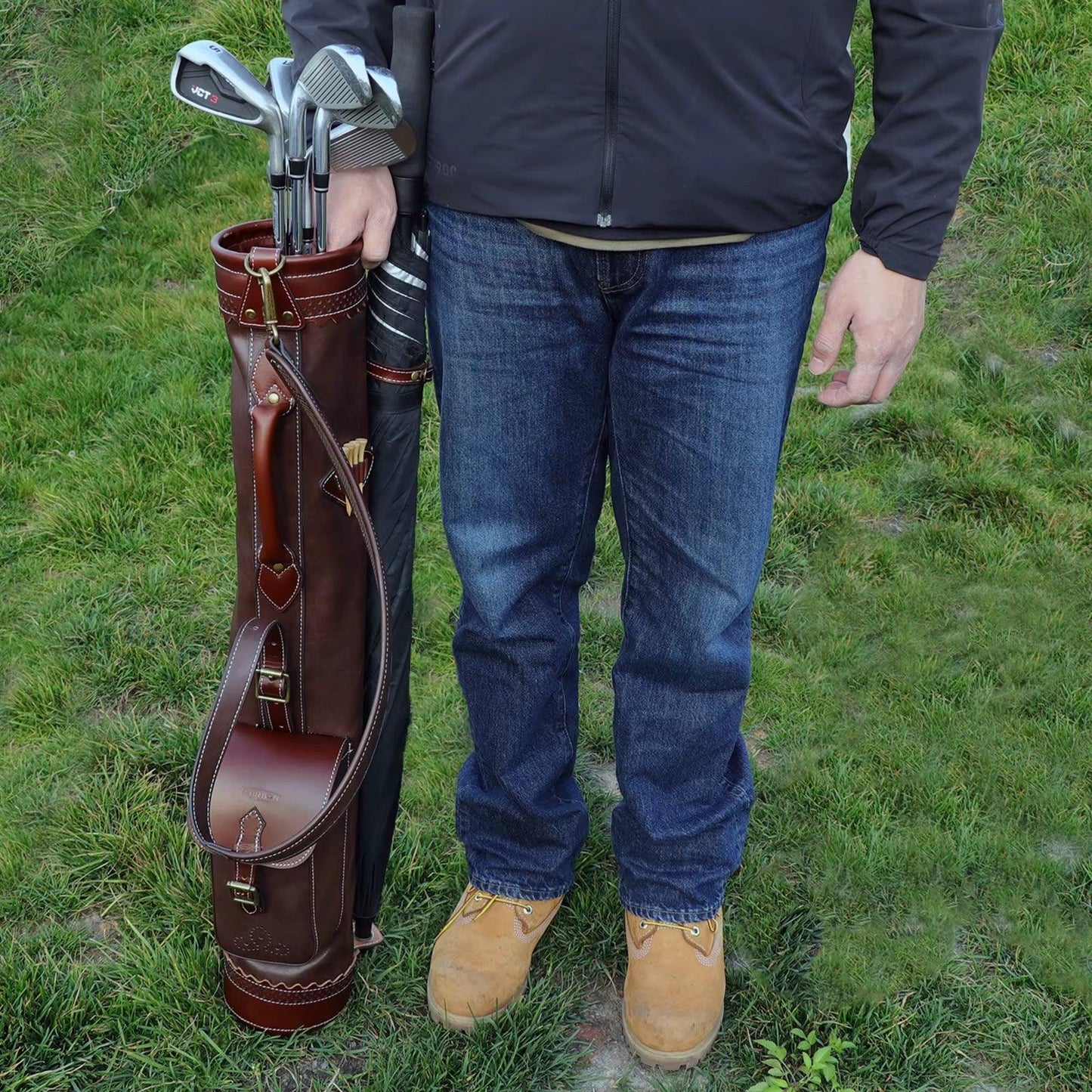 Microfiber Leather Golf Club Carry Bag Vintage Pencil Style - Universal Wellness Group Pty Ltd