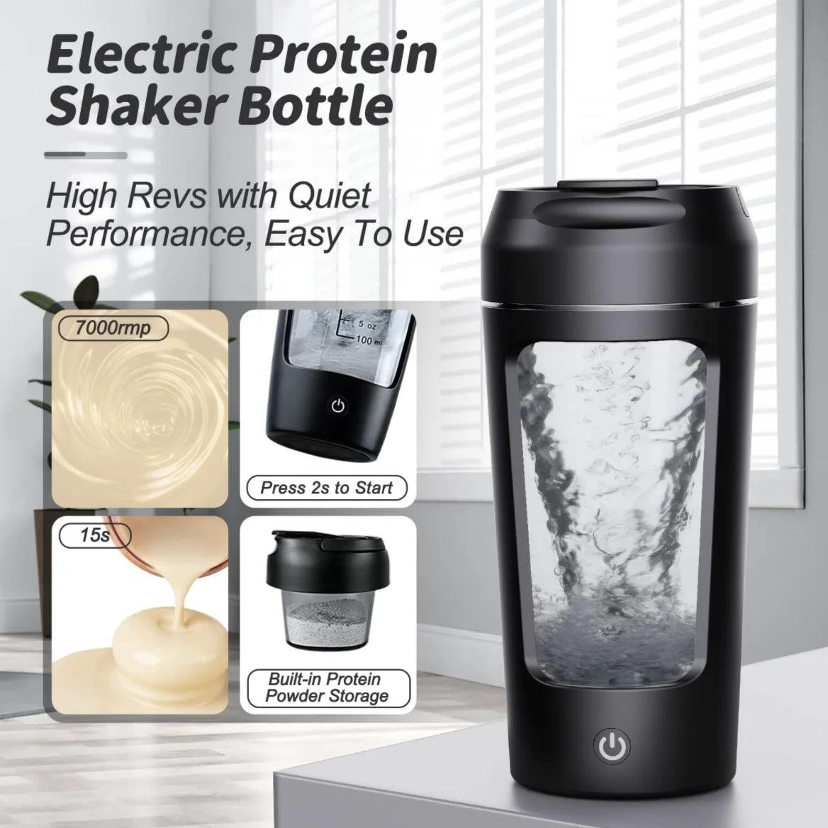 650ml Rechargeable USB Electric Portable Whey Protein Shaker Bottle - Fully Automatic Stirring Cup for Gym and Cocktail Blending, BPA-Free - Universal Wellness Group Pty Ltd