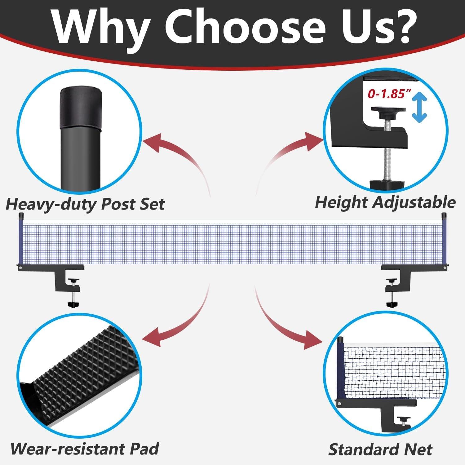 Ping Pong Post Set Table Tennis Net - Universal Wellness Group Pty Ltd