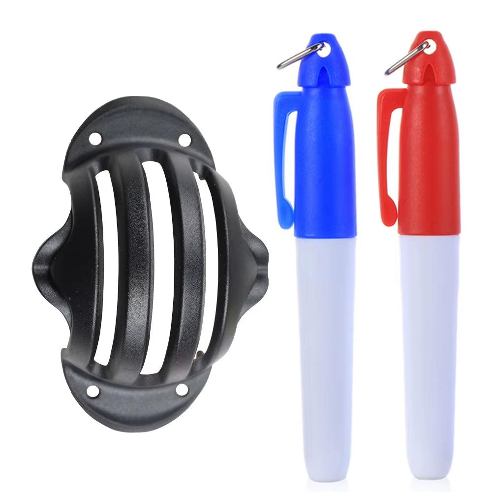 Golf Ball Line Marker with 2 Pens Set Golf Balls Template Alignment Putting Exerciser Golf Accessories - Universal Wellness Group Pty Ltd