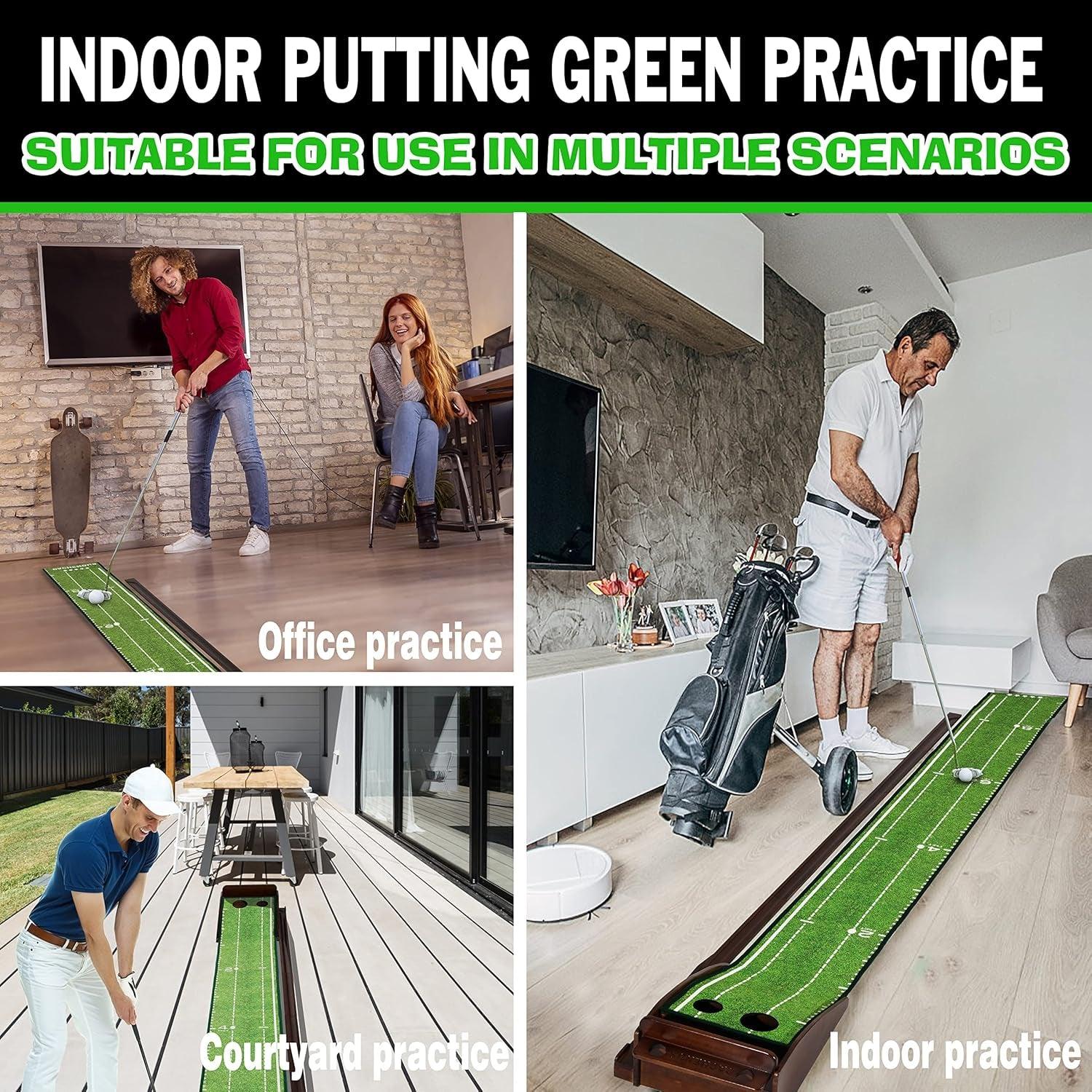 Golf Putting Mat Putting Mat for Indoors Putting Green, Mini Golf, Putting Mat Indoor Golf Matt Putting Green with Automatic Ball Return for Indoor and Outdoor, Office - Universal Wellness Group Pty Ltd