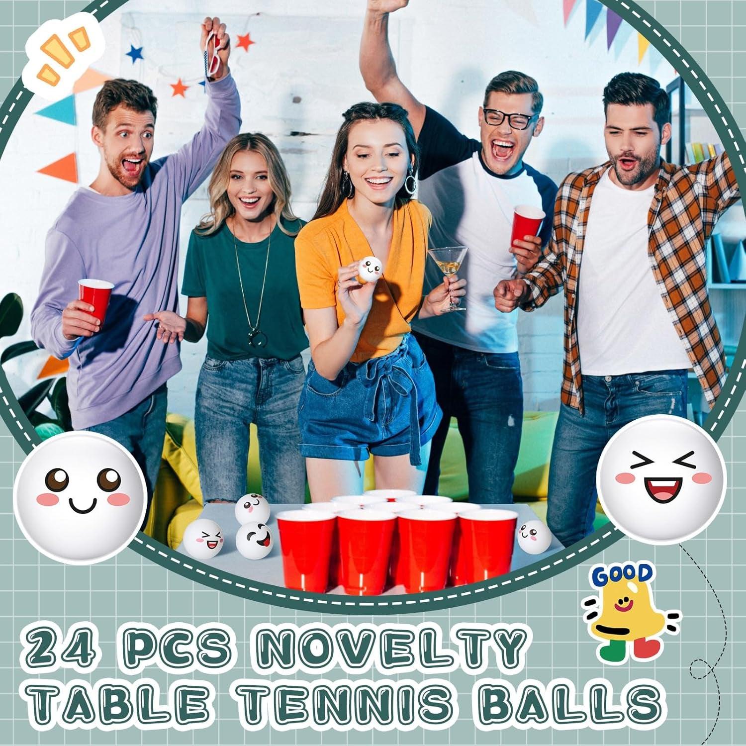 24 PCS Novelty Table Tennis Balls Emotion Face - Universal Wellness Group Pty Ltd