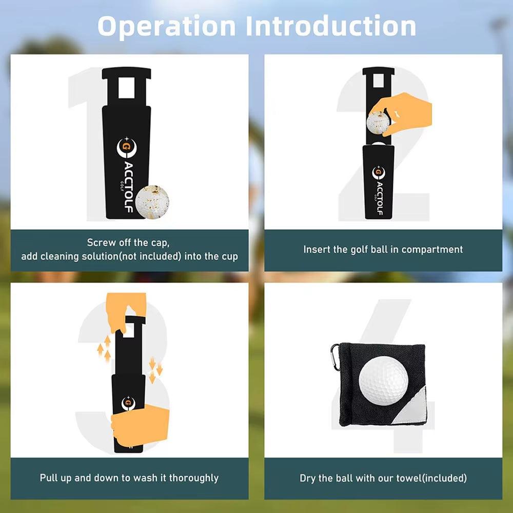 Golf Ball Washer Cleaning Machine with Towel Reusable Cart Cup Holder Portable Golf Bag Cart Cleaner Accessories for Gift - Universal Wellness Group Pty Ltd