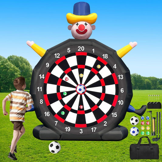 13Ft Inflatable Soccer Dart Board Giant Kickball Dartboard Soccer Darts with 350W Blower for Outdoor Yard Gym Camp Sport Games 8 Golf Balls, 2 Kickball - Universal Wellness Group Pty Ltd