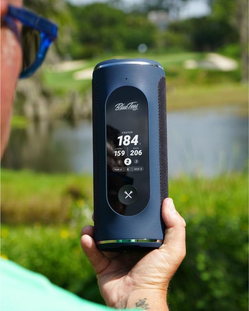 Player+ GPS Speaker with Touch Screen Display, 10+ Hours Battery, 40,000+ Courses, Visual + Audible Distance, Hazard Distance - IPX7 Waterproof (Navy) - Universal Wellness Group Pty Ltd