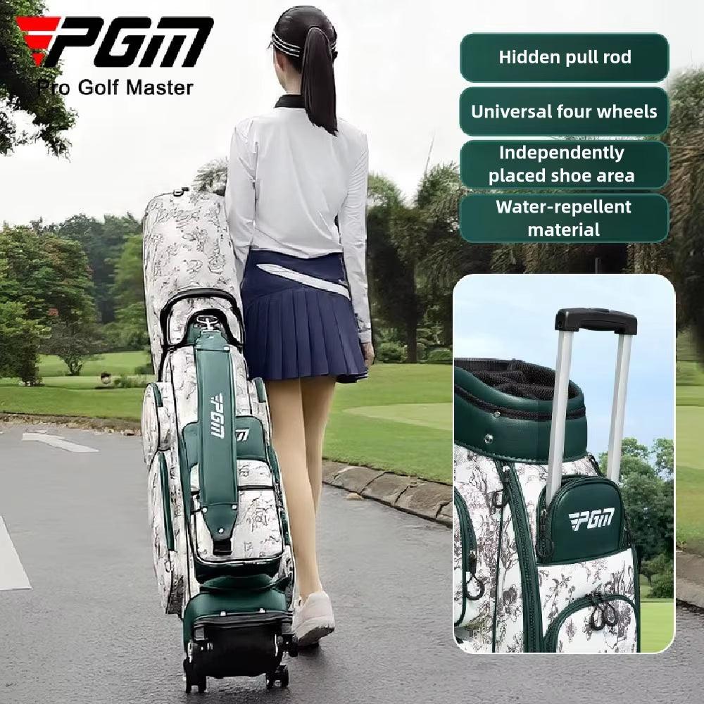 Waterproof Golf Bags,4 Wheel 360 Degree Rotating Women'S Pull Rod Golf Bag,Portable Quality Lightweight Golf Bag QB169 - Universal Wellness Group Pty Ltd