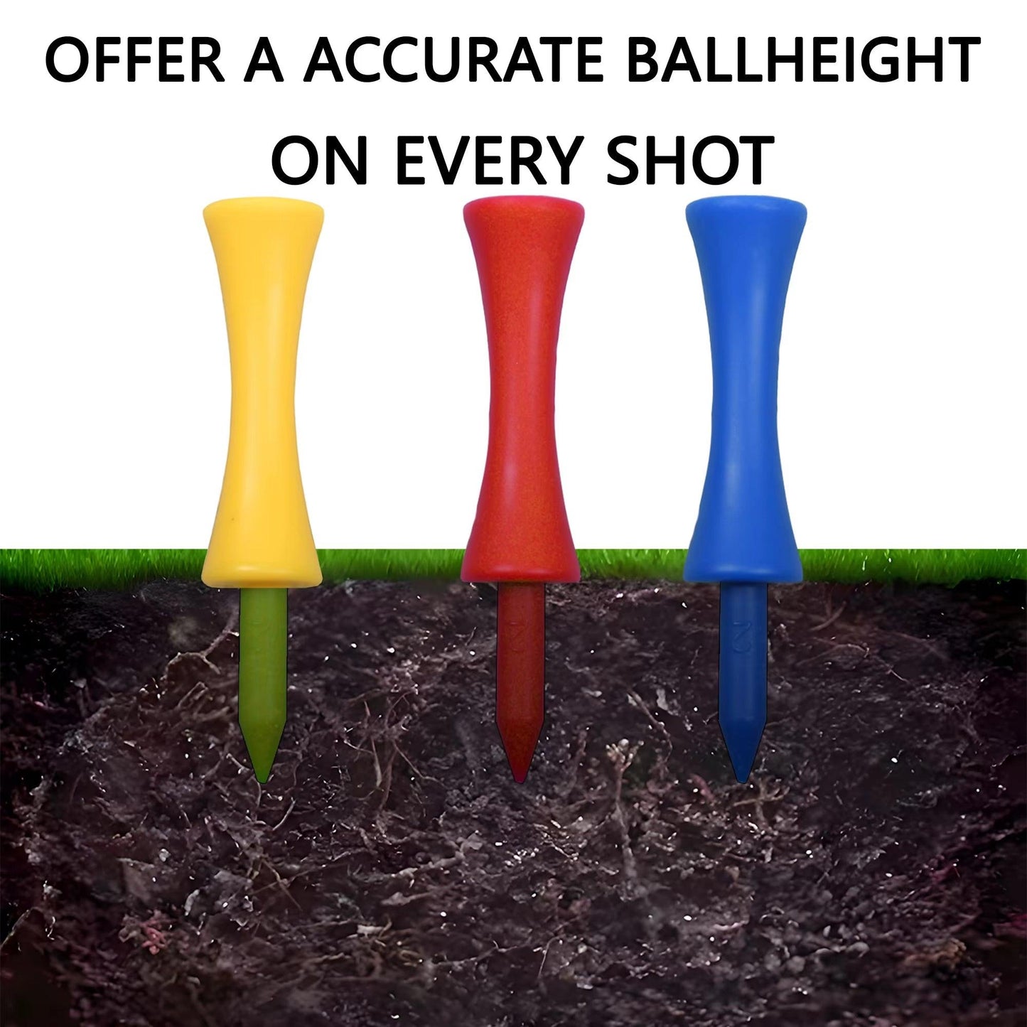 50Pcs Professional 59Mm Golf Tee Golf Supplies New Golf Practice Products Golf Accessories Golf Limit Nail Plastic Ball Holder - Universal Wellness Group Pty Ltd