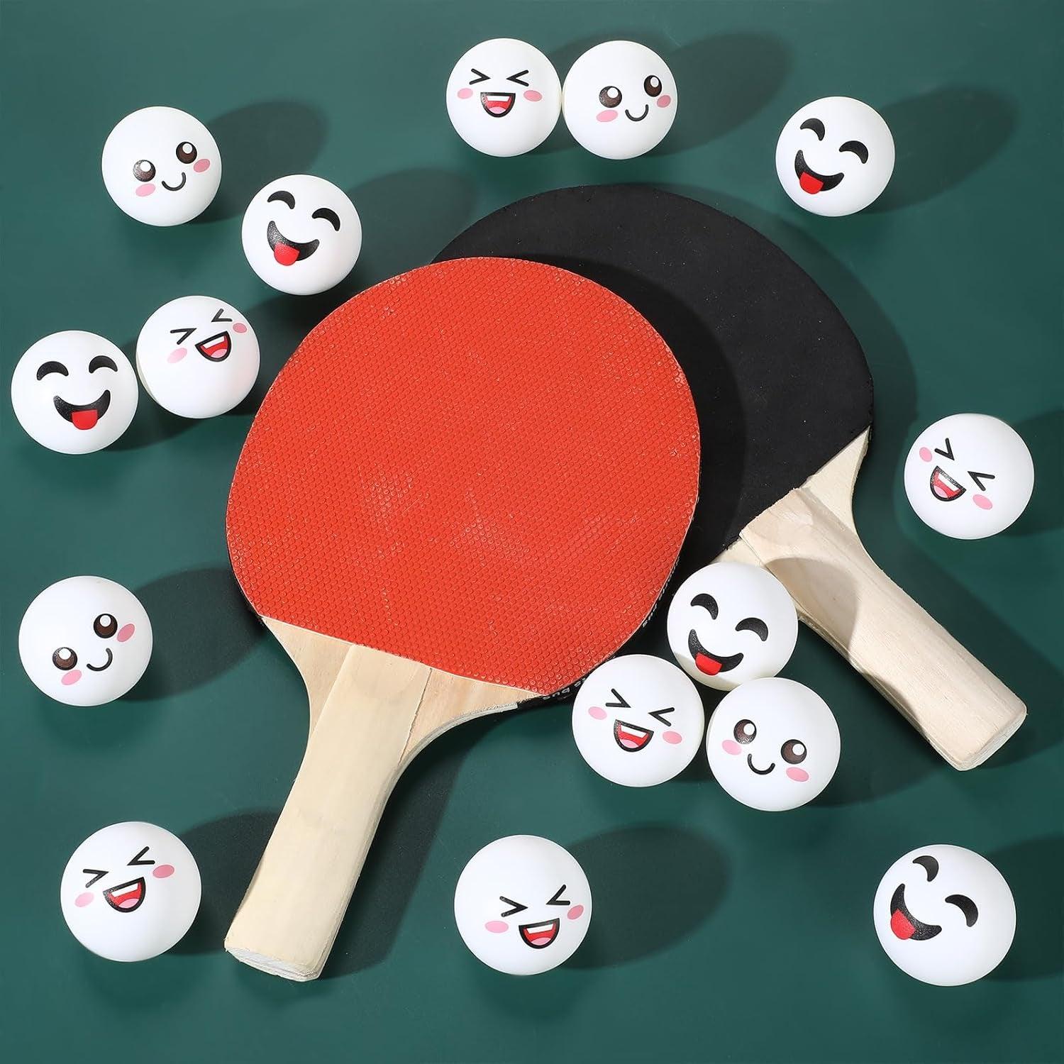 24 PCS Novelty Table Tennis Balls Emotion Face - Universal Wellness Group Pty Ltd