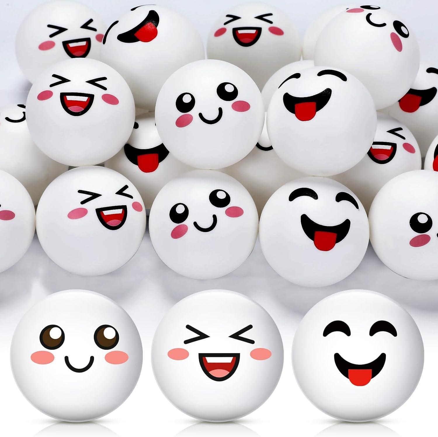 24 PCS Novelty Table Tennis Balls Emotion Face - Universal Wellness Group Pty Ltd