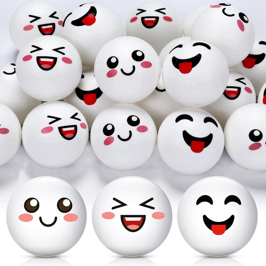 24 PCS Novelty Table Tennis Balls Emotion Face - Universal Wellness Group Pty Ltd
