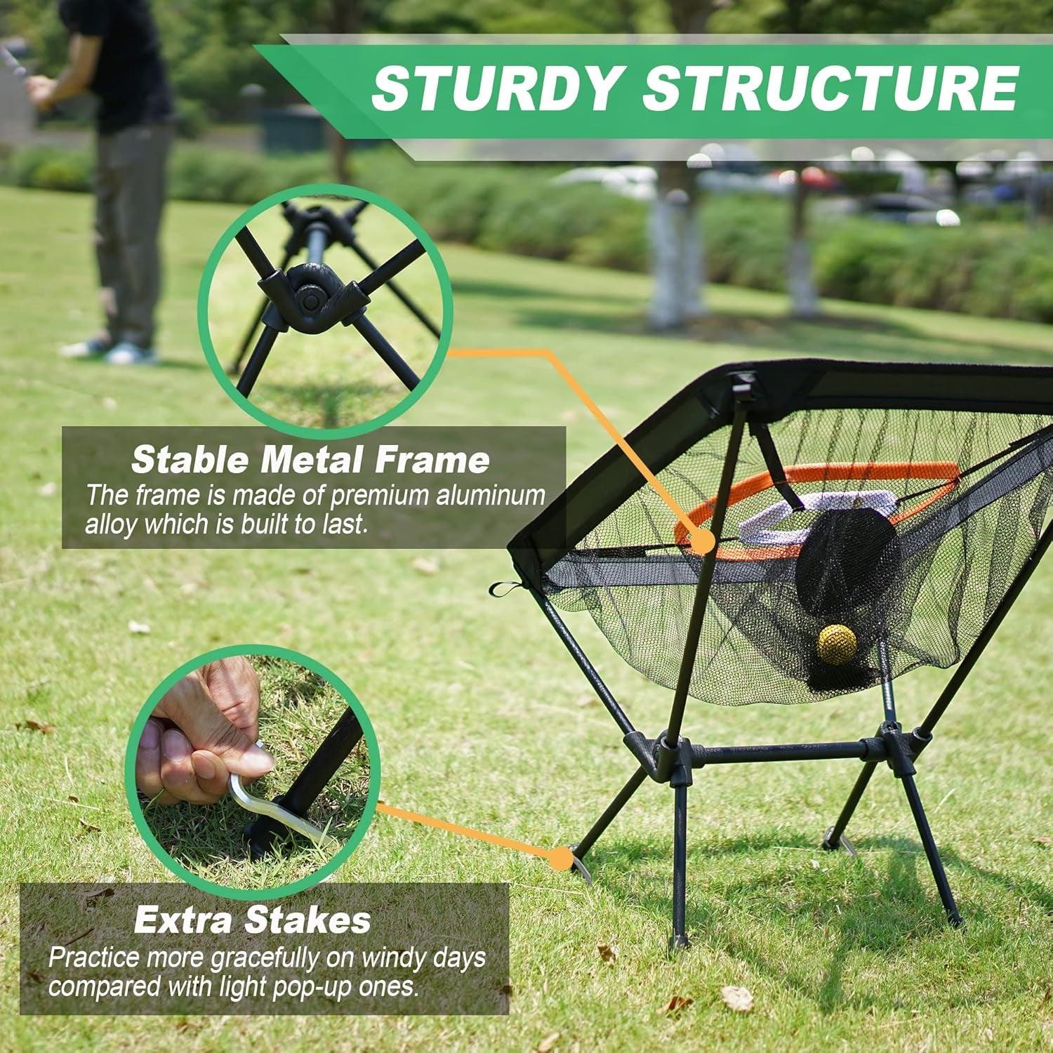 Golf Chipping Net & Driving Net, Backyard Golf Practice Net with Mat, Indoor Golf Training Target with Balls - Universal Wellness Group Pty Ltd