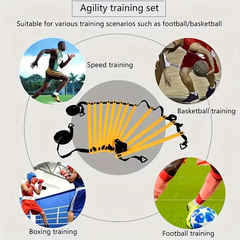 Training Agility Ladder Set, Logo Disks, Resistance Umbrella, Spikes, Obstacles Speed Awareness Training - Universal Wellness Group Pty Ltd
