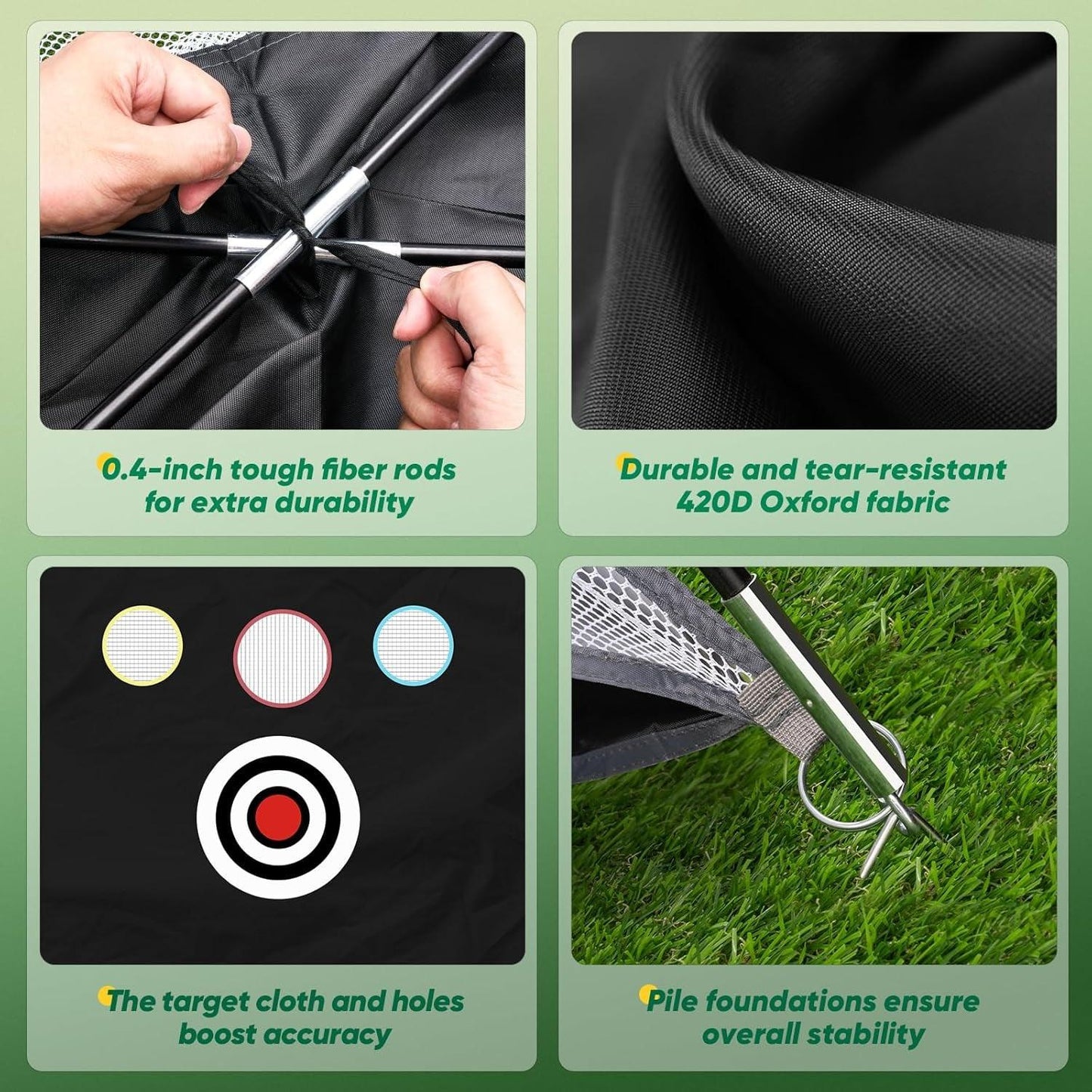 Golf Net, 10X7Ft Durable Golf Practice Net for Backyard Driving & Garage - All-In-1 Golf Hitting Net with Golf Mat, 9 Golf Balls, 9 Golf Tee, and Carry Bag for Training - Universal Wellness Group Pty Ltd