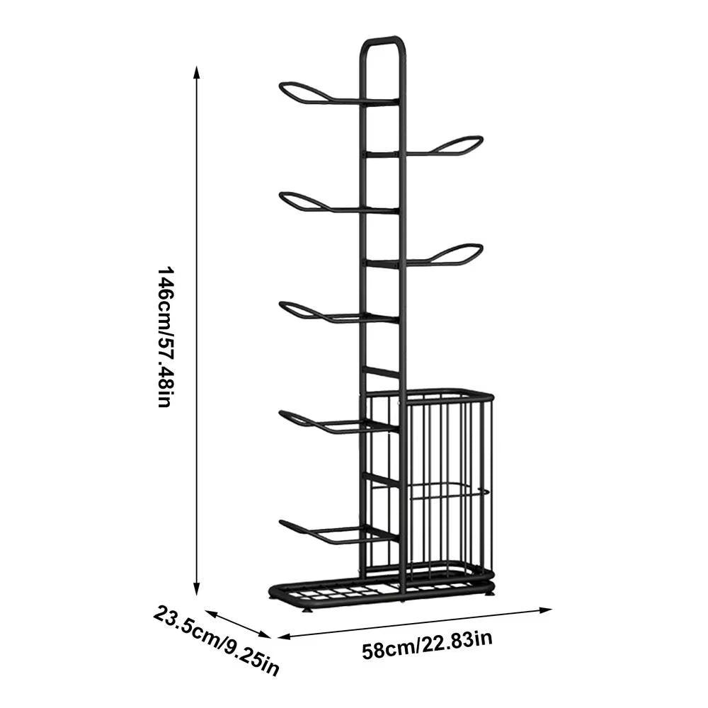 Ball Rack Vertical Basketball Ball Organiser Multilayer Metal Storage Rack - Universal Wellness Group Pty Ltd
