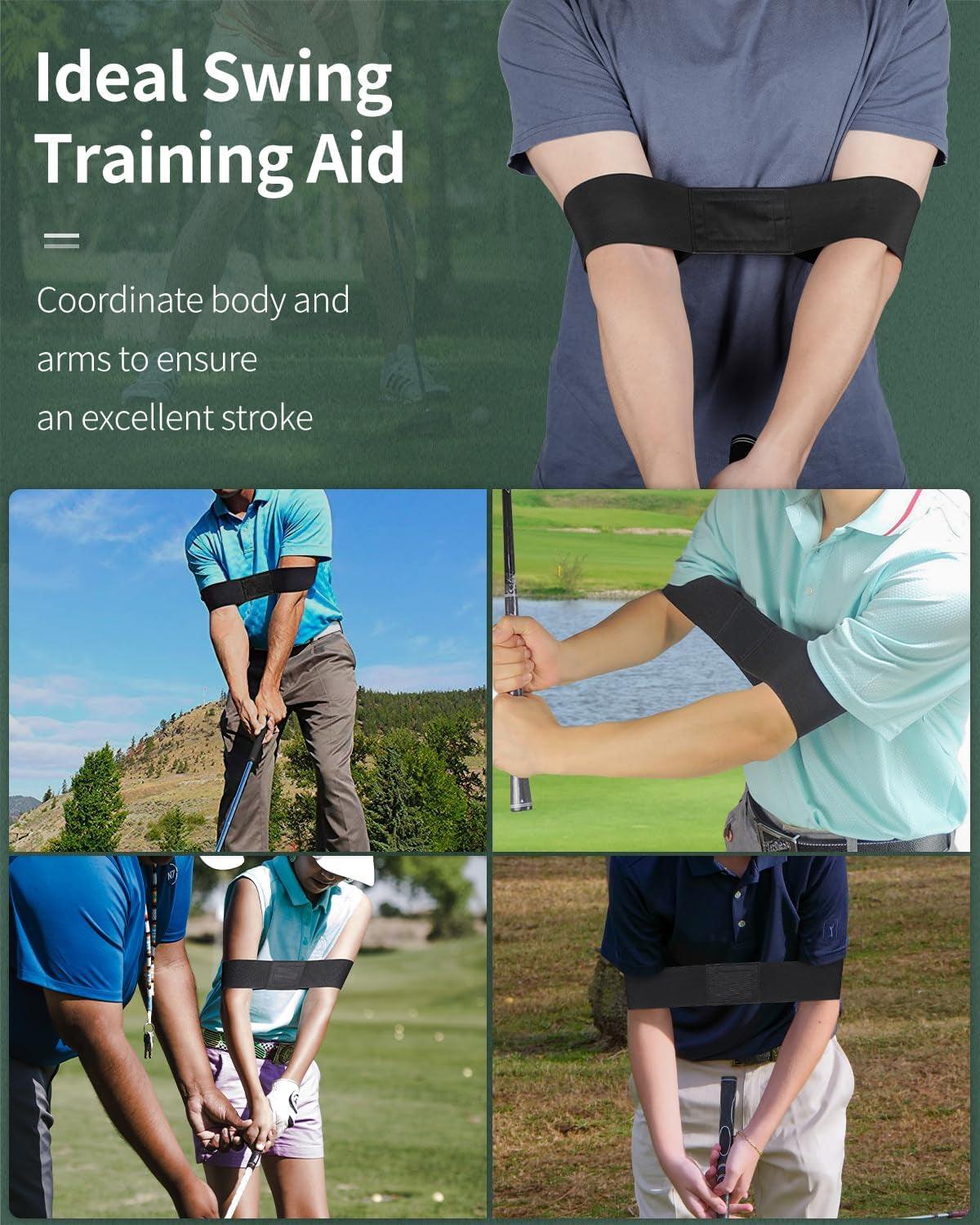 Golf Swing Arm Band Golf Swing Training Aid Elastic Swing Correcting Trainer Band for Golfers Beginners Arm Elbow Posture Teaching Tool Accessory for Golf Club Practice - Universal Wellness Group Pty Ltd