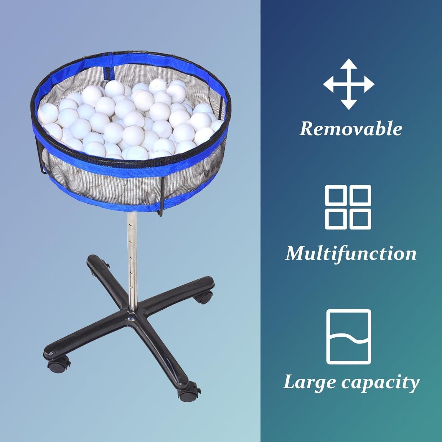 Removeable Table Tennis Storage Multi-Ball Collector Holder Adjustable Height Pickleball Collection Basket for Training - Universal Wellness Group Pty Ltd