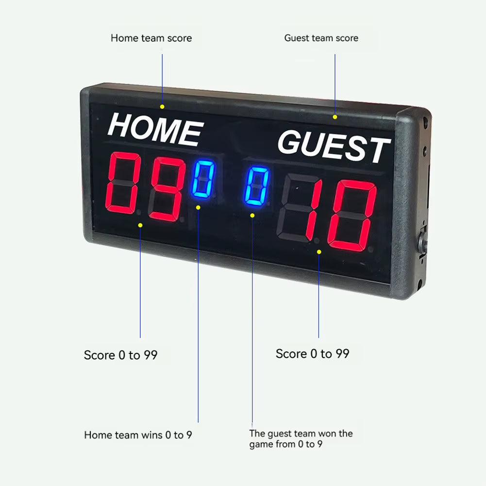Professional Electronic Scoreboard Ideal for Basketball Snooker Tennis Soccer - Adjustable Brightness on Wall or Desktop - Universal Wellness Group Pty Ltd