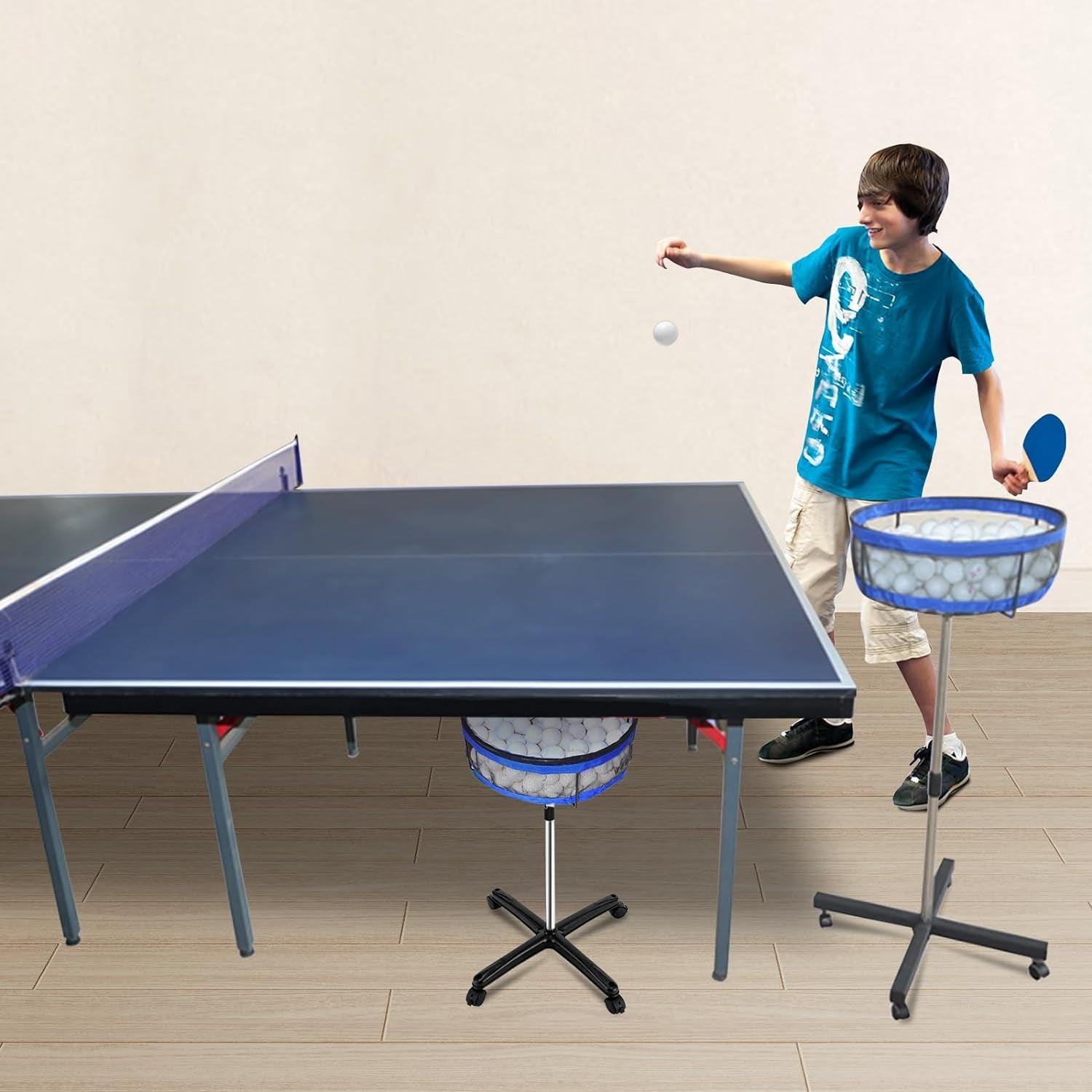 Removeable Table Tennis Storage Multi-Ball Collector Holder Adjustable Height Pickleball Collection Basket for Training - Universal Wellness Group Pty Ltd