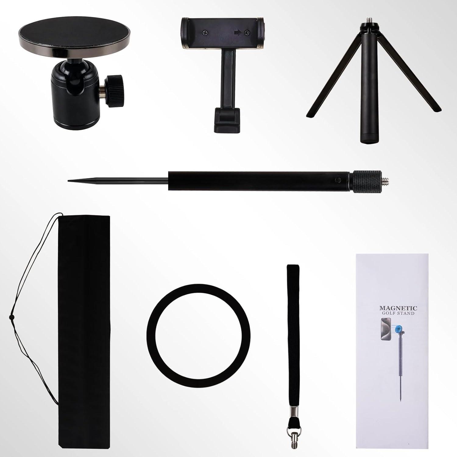 Golf Tripod & Monopod, Magnetic Golf Swing Phone Holder 54" Adjustable Aluminum, Golf Swing Training Aid Compatible with Magsafe Iphone Android Phones Camera Gopro - Universal Wellness Group Pty Ltd